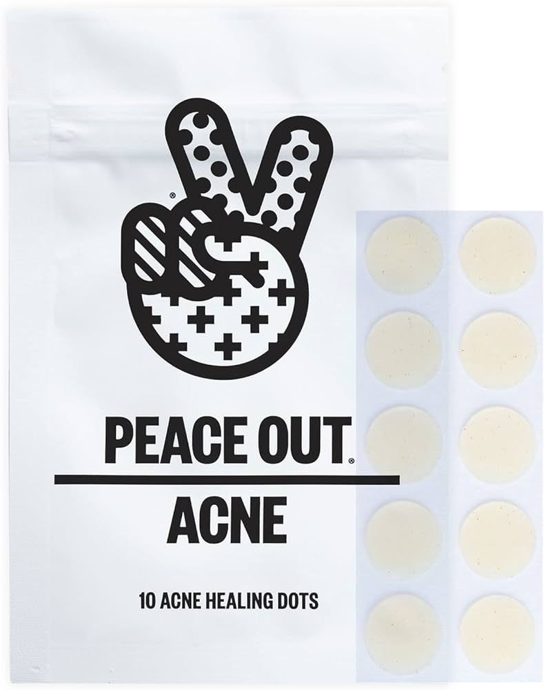 Peace Out Skincare Acne Healing Dots. 6-hours Fast Acting Anti-Acne Hydrocolloid Pimple Patches w... | Amazon (US)