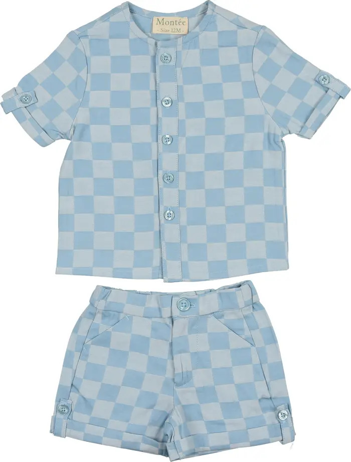 Manière Kids' Check Button-Up Shirt & Shorts Set | Nordstrom | Nordstrom