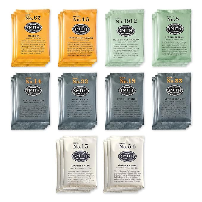Steven Smith Teamaker Amazon Exclusive Variety Pack Sampler, 10 Flavors of Black, Green, Herbal T... | Amazon (US)
