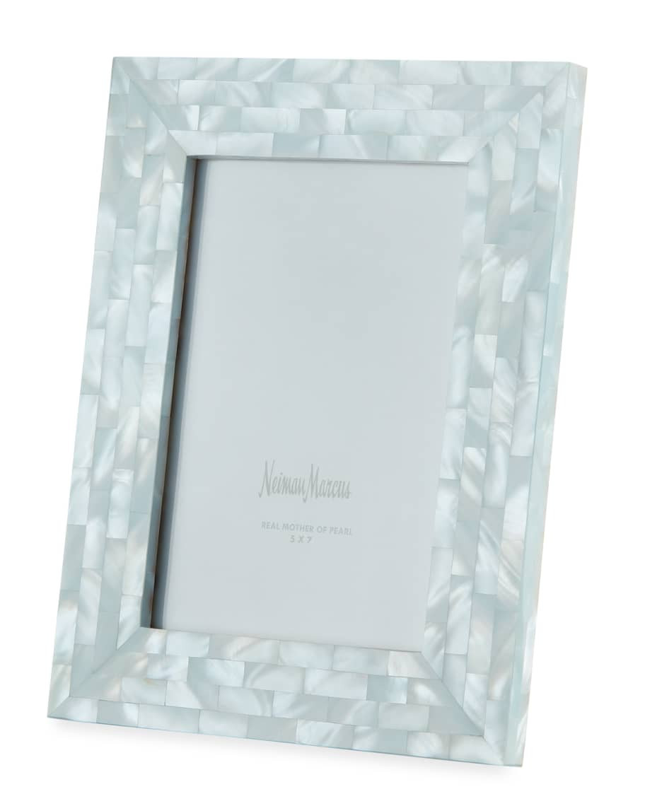 The Jws Collections Mother-of-Pearl Picture Frame, Blue, 5" x 7" | Neiman Marcus