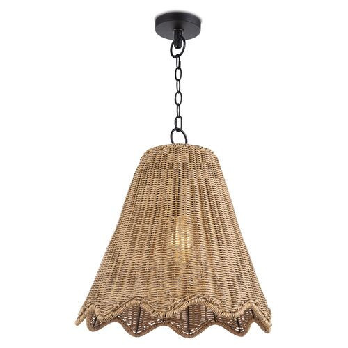 Summer Indoor/Outdoor Pendant - Weathered Natural Rattan - Regina Andrew - Beige | Hanging Light, Lanterns - Practical, Aestheti | One Kings Lane