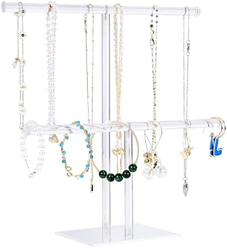 Acrylic Jewelry Stand, 2-Tier Necklace Holder, Jewelry Display Holder | Amazon (US)