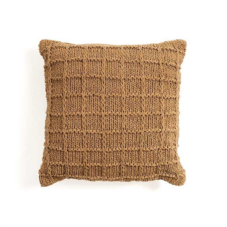 Brown Knit Cotton Pillow | Kirkland's Home