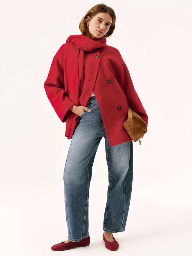 Mint Velvet Scarf Wool Blend Coat | John Lewis (UK)