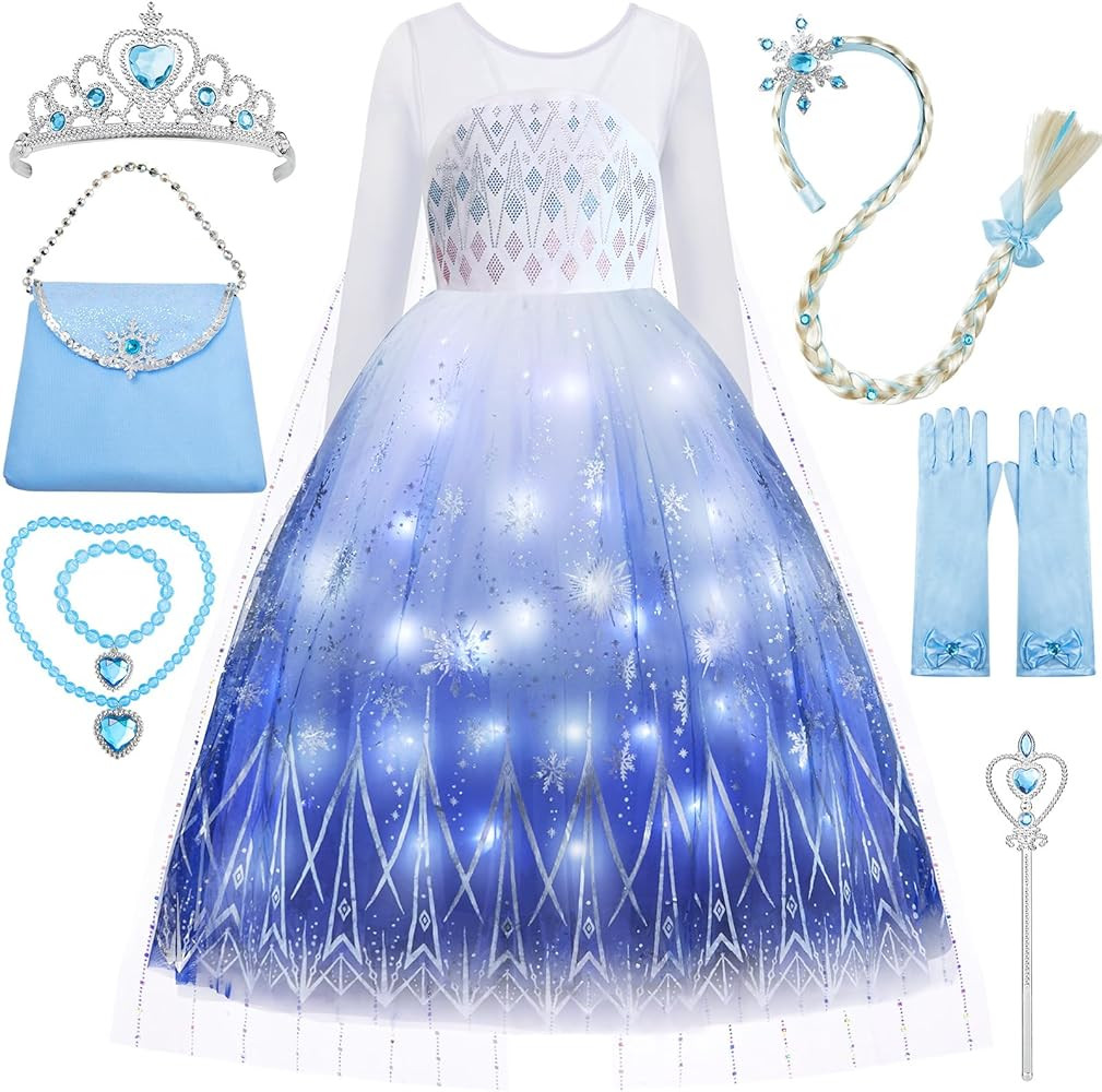 Princess Dresses for Girls Light Up Princess Costume for Little Girls Christmas Halloween Costume... | Amazon (US)