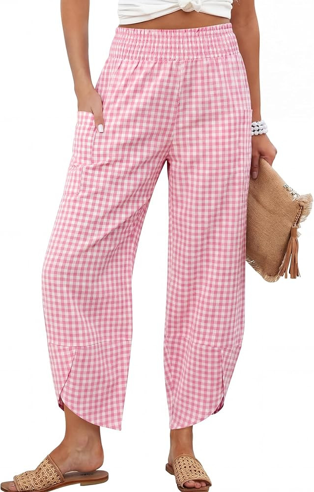 ANRABESS Womens Wide Leg Palazzo Capri Pants 2026 Summer Casual Loose High Waisted Lounge Flowy C... | Amazon (US)