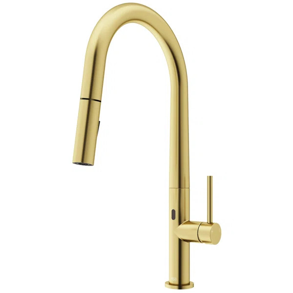 Greenwich Pull Down Touchless Single Handle Kitchen Faucet with Side Spray | Wayfair North America