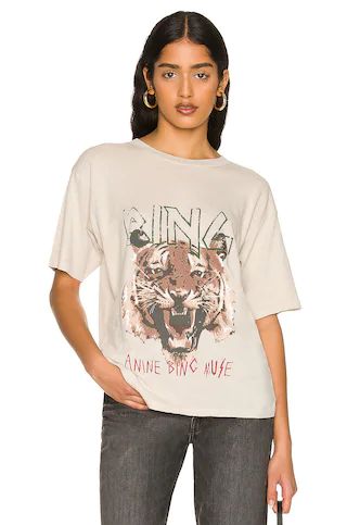 ANINE BING Tiger Tee in Stone from Revolve.com | Revolve Clothing (Global)