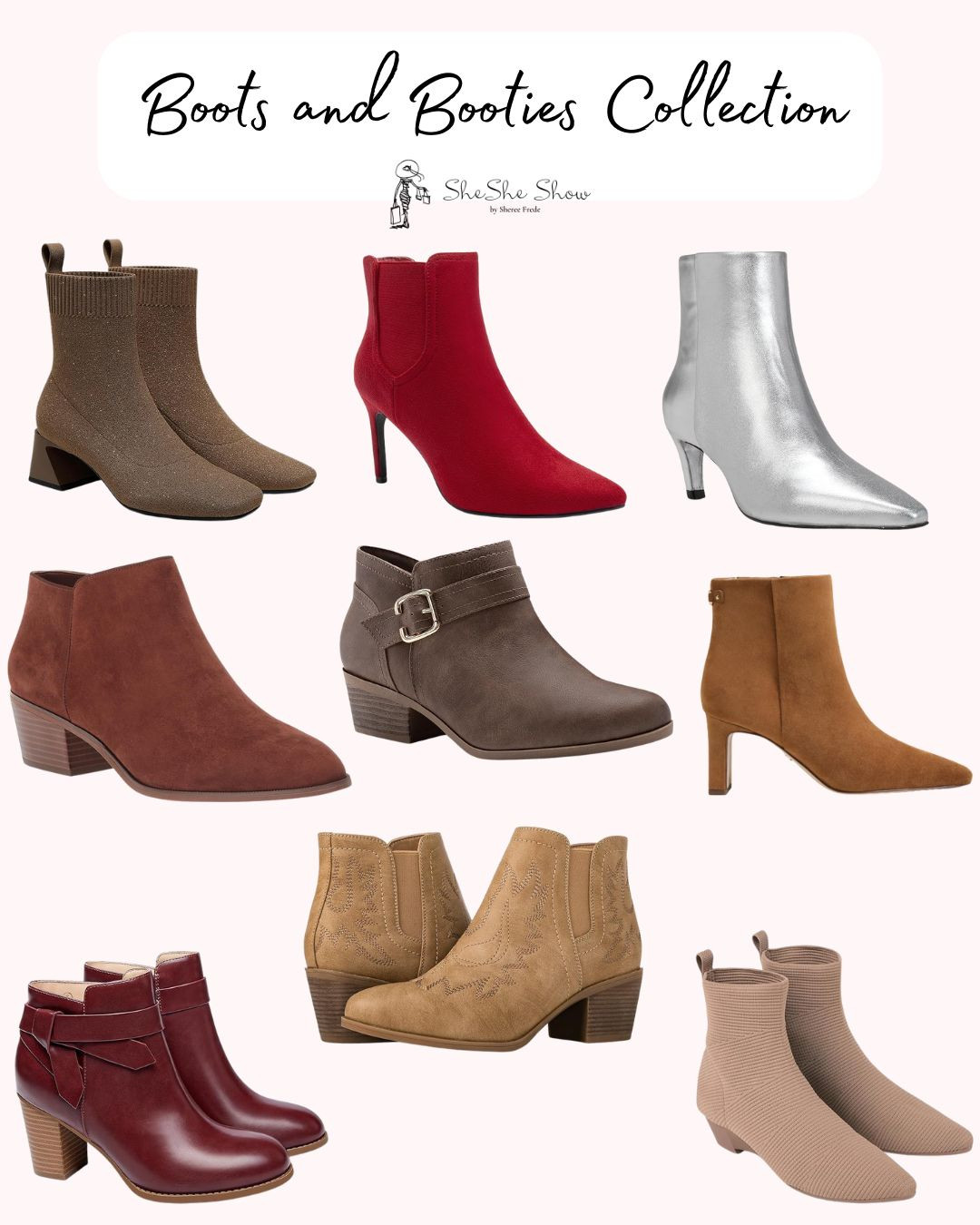  Ankle booties in suede, leather silver metallic, knitted booties, water proof boots 



#LTKShoeCrush #LTKFindsUnder100 #LTKSeasonal