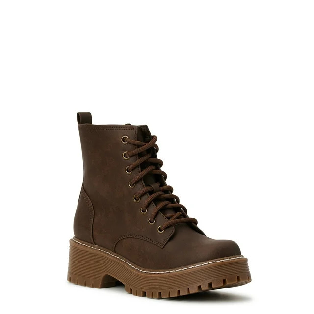 No Boundaries Women's Lug Sole Combat Boots | Walmart (US)