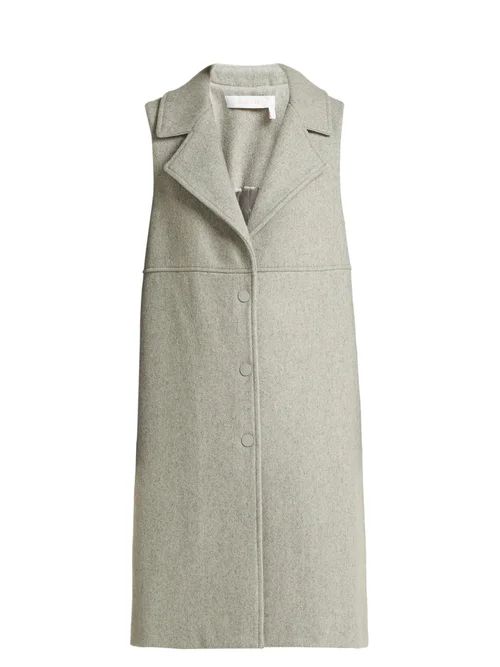 See By Chloé - City Wool Blend Sleeveless Coat - Womens - Light Grey | Matches (US)