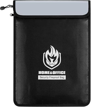 Upgraded Two Pockets Fireproof Document Bag (2000℉), Andyer 15”x 11”Waterproof and Fireproo... | Amazon (US)