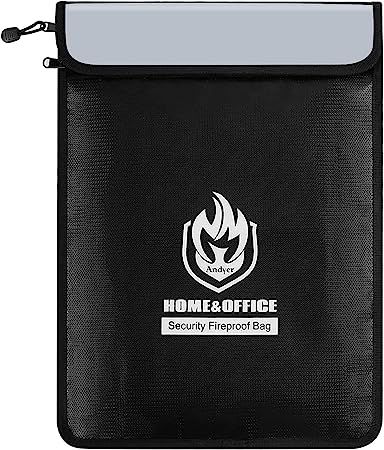 Upgraded Two Pockets Fireproof Document Bag (2000℉), Andyer 15”x 11”Waterproof and Fireproo... | Amazon (US)
