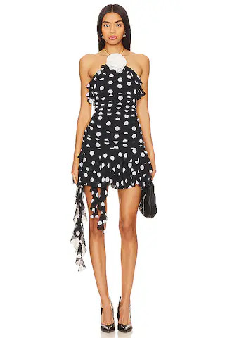 MAJORELLE Brandi Mini Dress in Black & White Dot from Revolve.com | Revolve Clothing (Global)