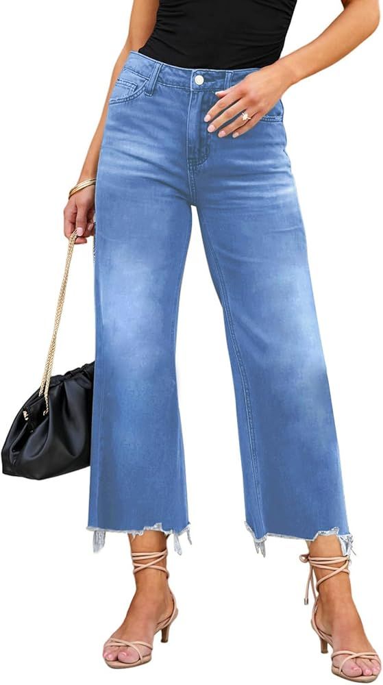 LOLONG High Waisted Flare Jeans for Women Casual Bell Bottom Denim Pants | Amazon (US)