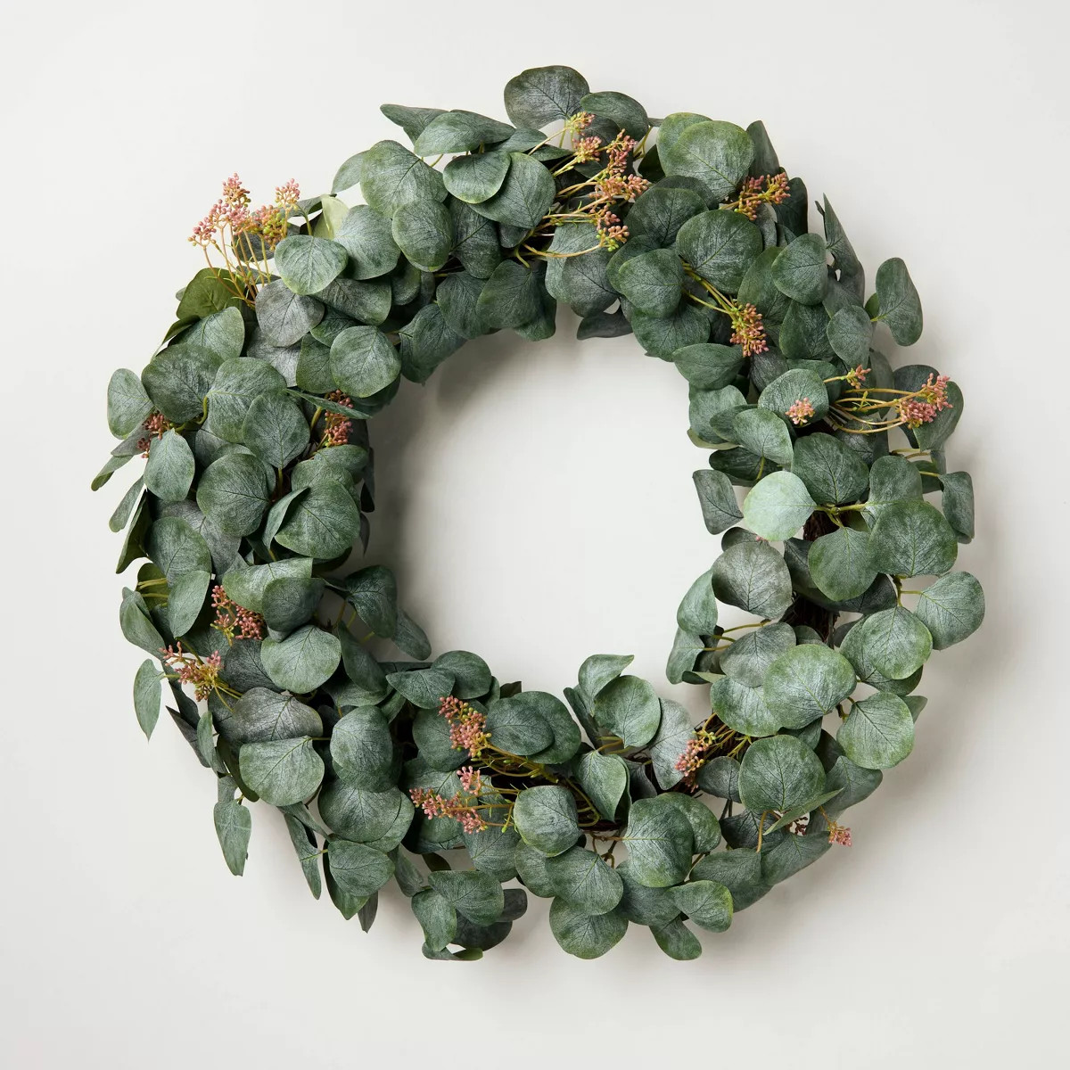 26" Eucalyptus Artificial Wreath Green - Hearth & Hand™ with Magnolia | Target