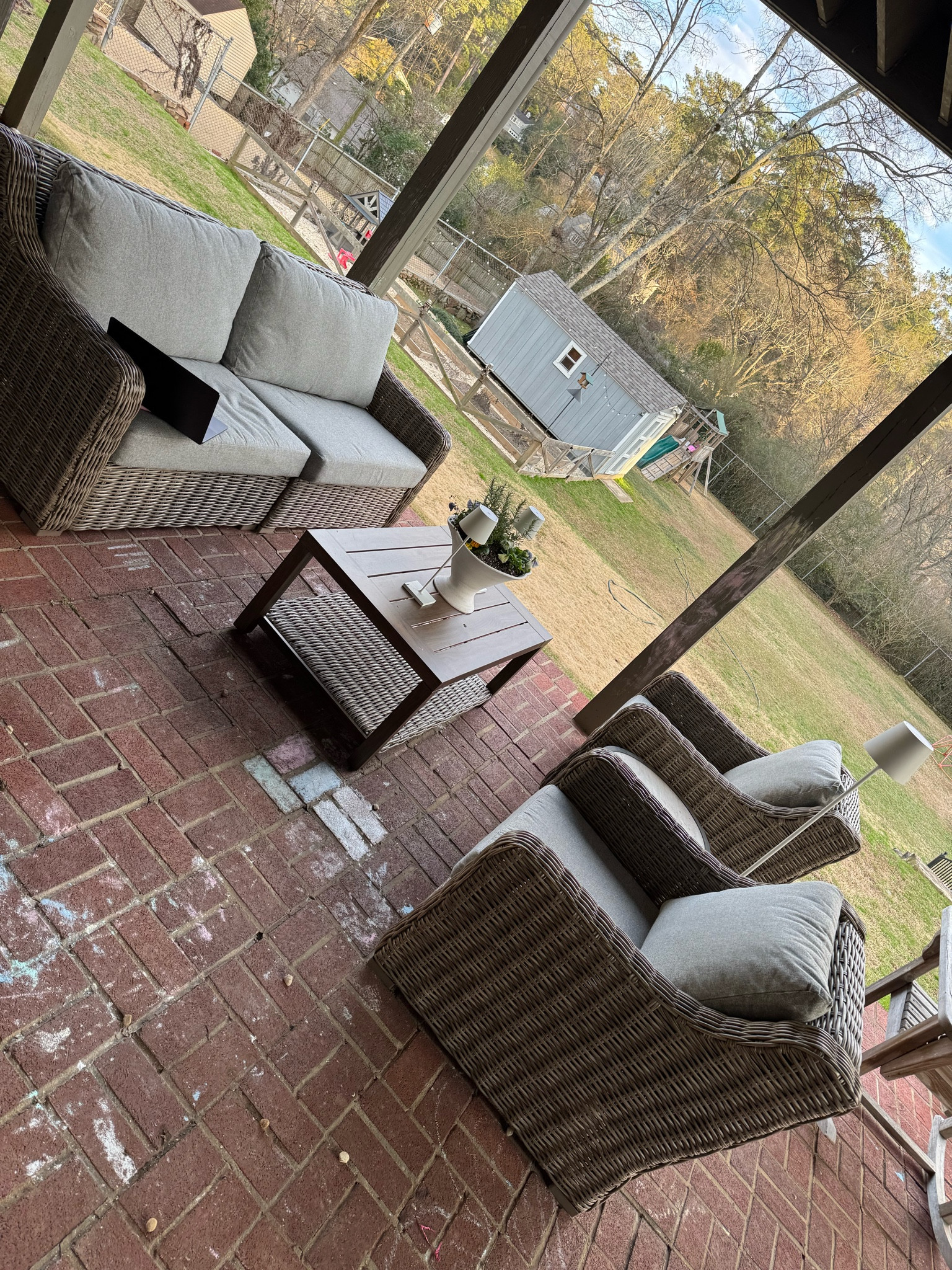 Walmart Better Homes & Garden Patio Furniture!! I’ve got some fabulous pillows coming that will really make this spot 💯 when the weather gets nice!! #walmart #walmartpatiofurniture #patiofurniture