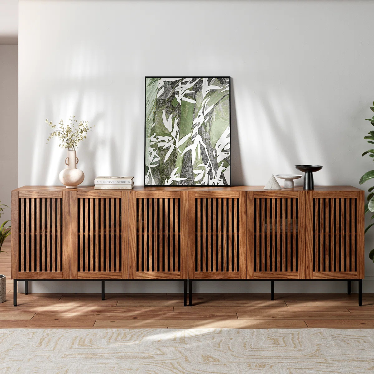 Set of 2,3Door Accent Storage Cabinet with Doors and Adjustable Shelf, Freestanding Buffet Cabine... | Wayfair North America