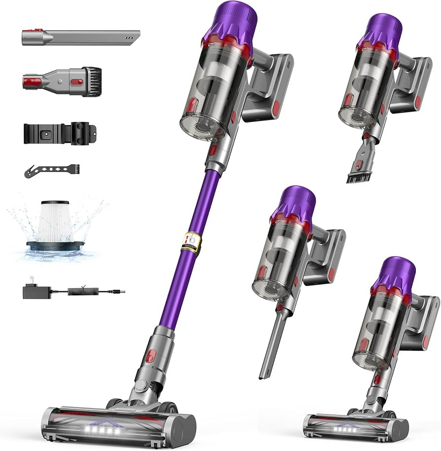 Cordless Vacuum Cleaner for Home - Powerful Stick Vacuum with HEPA Filter, 55-Min Runtime, LED Li... | Amazon (US)