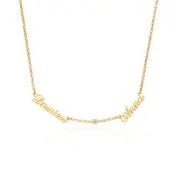 Heritage Multiple Name Necklace with Diamonds in 18K Gold Vermeil | MYKA