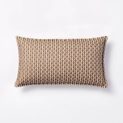 Oblong Wood Block Floral Decorative Throw Pillow Camel/Mauve - Threshold™ designed with Studio ... | Target