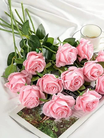 2/5/11 Boeketten Kunstzijde Bloemen Realistische Rozen Boeket Lange Steel Bruiloft Muur Slaapkame... | SHEIN