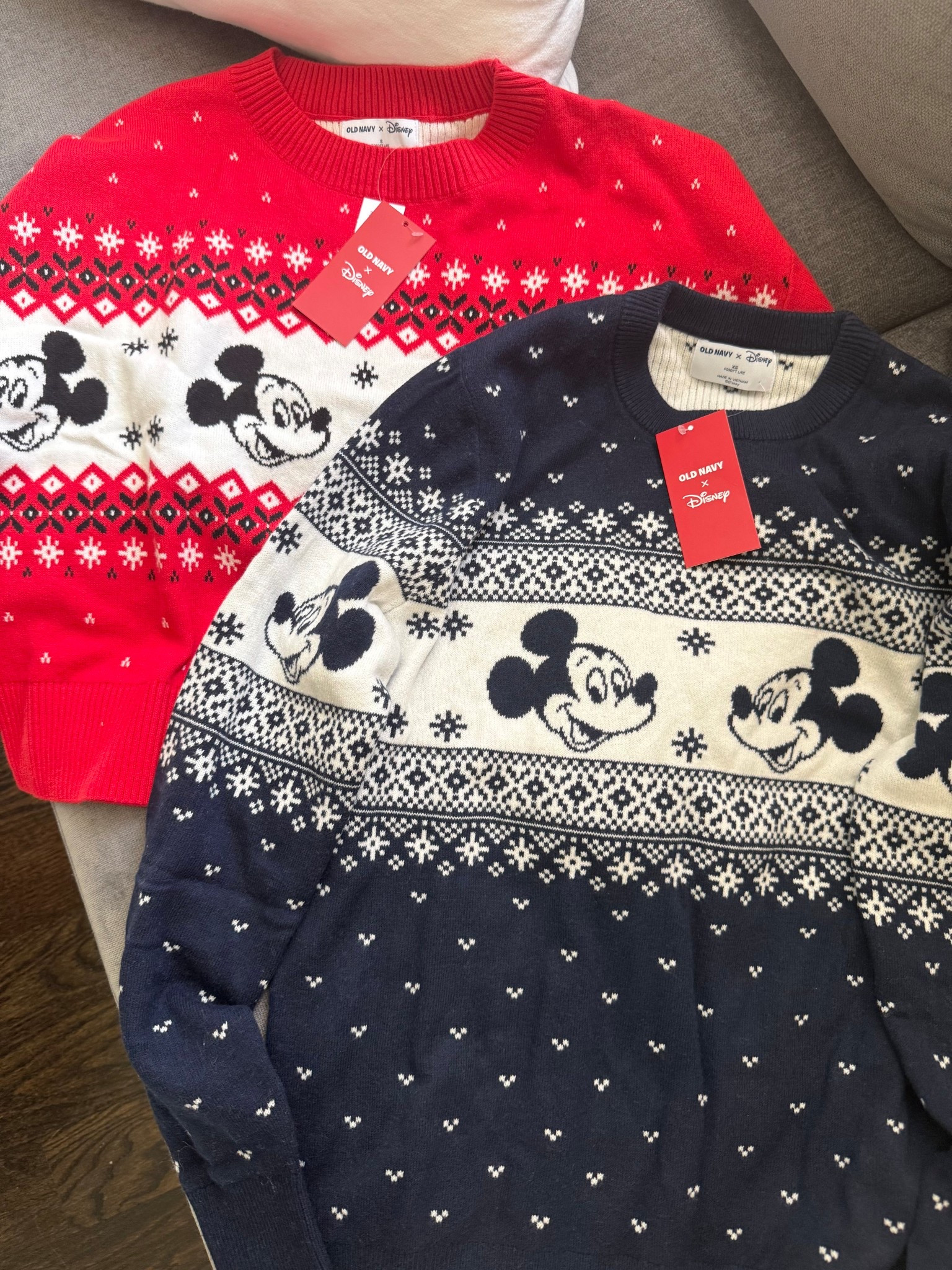 Old Navy x Disney holiday sweaters featuring Mickey Mouse! 30% off sale right now.🎄
They are super soft. I ordered the women’s red S & the men’s blue XS. 

#LTKSaleAlert #LTKSeasonal