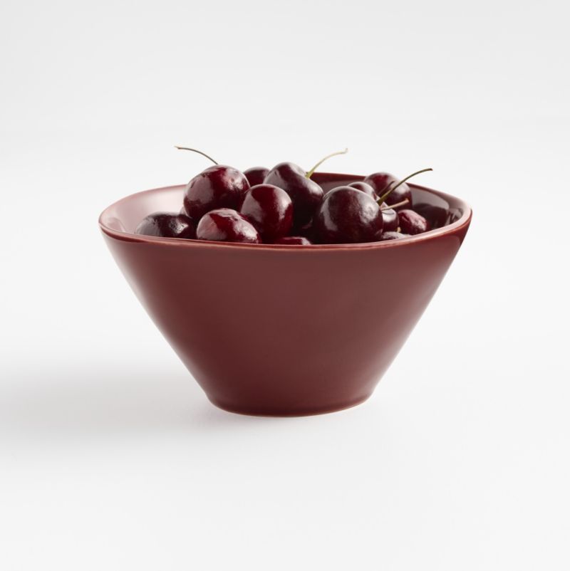 Marin Dark Red Small Stoneware Bowl | Crate & Barrel | Crate & Barrel