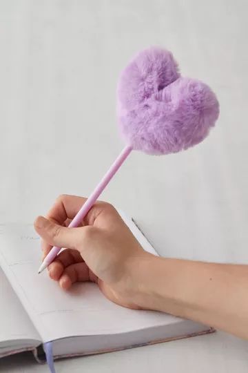 Fuzzy Heart Pen | Urban Outfitters (US and RoW)