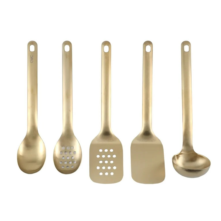 Cook with Color 5-Piece Stainless Steel Utensil Set – Gold, Durable & Stylish Kitchen Tools | Walmart (US)