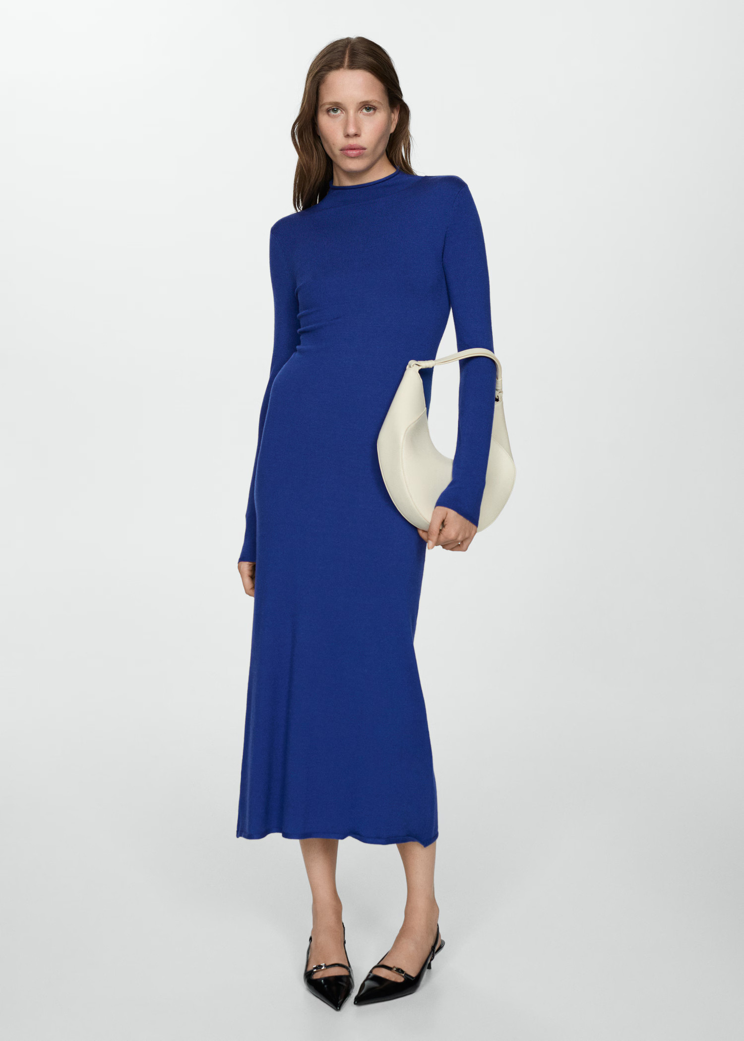 Perkins-neck knitted dress - Women | MANGO USA | Mango (US/MX/AU)