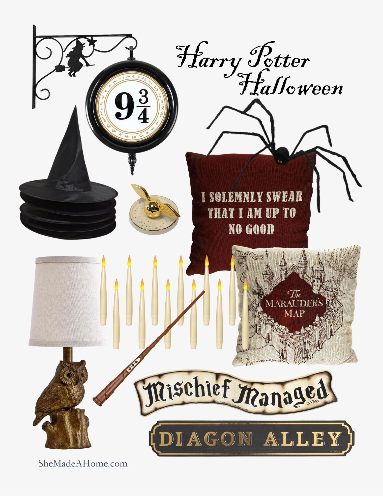 Calling all witches, wizards & muggles — this Halloween décor is pure magic! 🪄 From floating candles to Marauder’s Map pillows and Diagon Alley signs, I’ve rounded up Harry Potter–inspired pieces that will transform your space into a spellbinding scene. Perfect for parties or just everyday cozy magic. Tap to shop these enchanting finds! ⚡️🎃 

 #LTKSeasonal #LTKHome #LTKKids