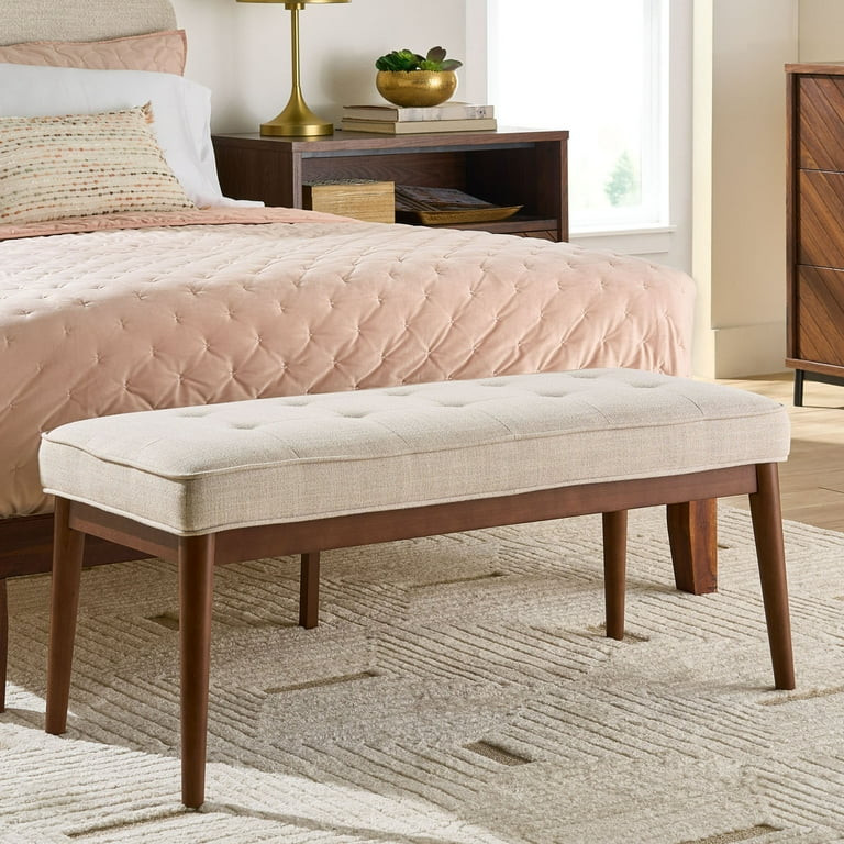 Better Homes & Gardens Colton 44" Upholstered Accent Bench, Cream | Walmart (US)