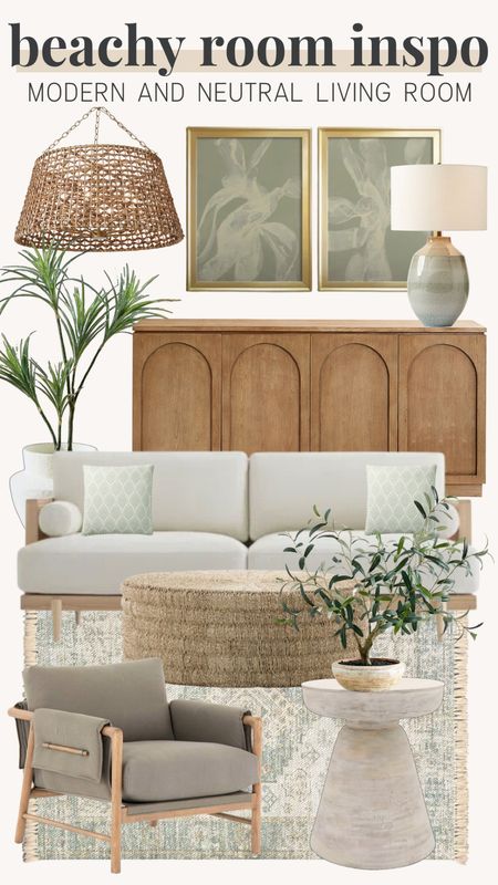 Coastal modern cottage, modern and neutral living room, console table, faux coastal plant, coastal ceiling lighting, wall decor, green lamp, earth tones, coffee table, side table, accent chair 

#LTKTravel #LTKHome #LTKStyleTip