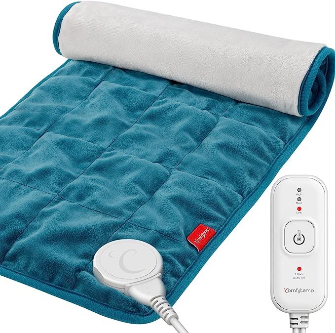 Comfytemp Weighted Heating Pad, Weightedheat XL Electric Heating Pad for Back Pain Relief with 3 ... | Amazon (US)