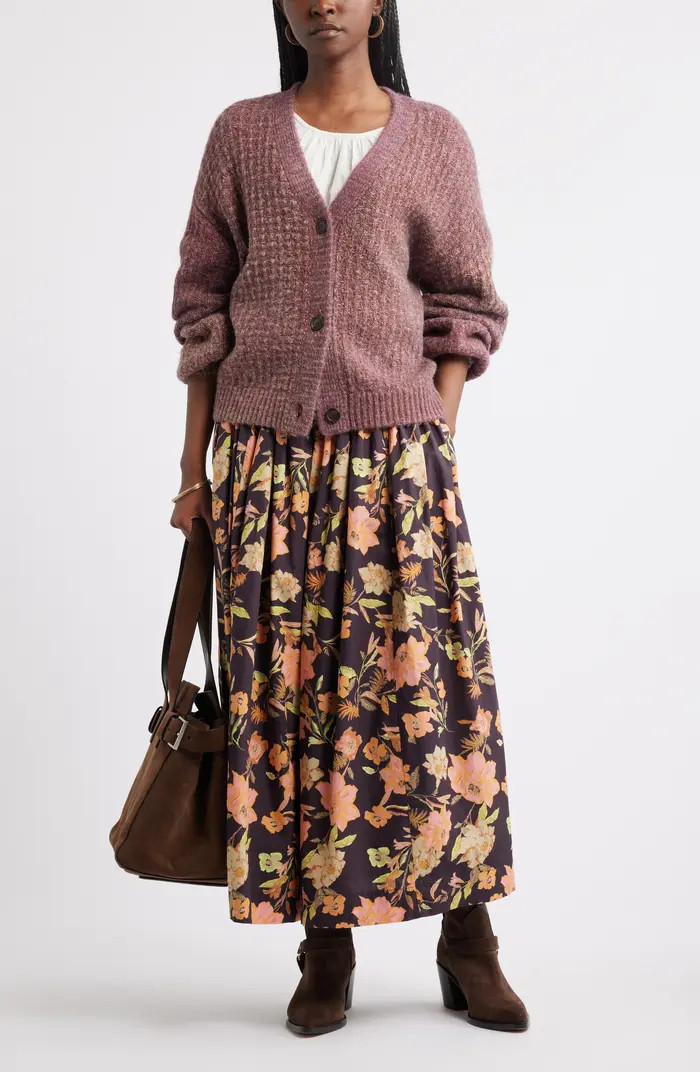 Floral Smocked Waist Cotton Maxi Skirt | Nordstrom