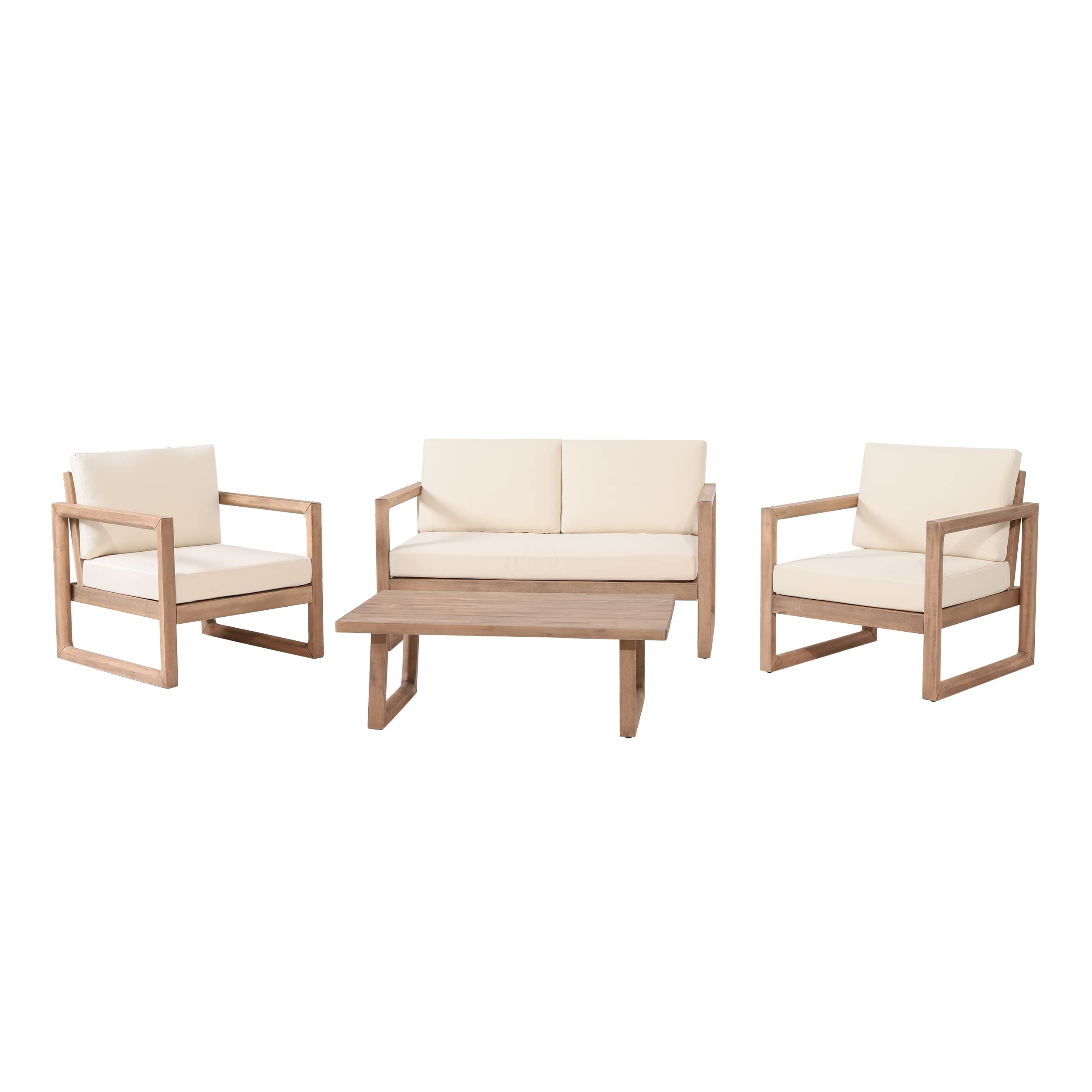 Christopher Knight Home Stefan Chat Set, Beige + Brown Wash | Amazon (US)