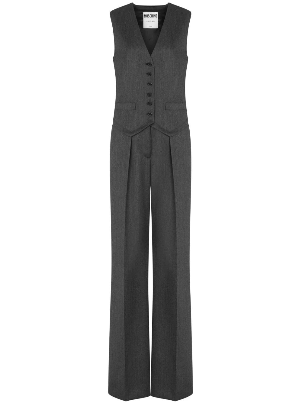 Moschino V-neck Tailored Jumpsuit - Farfetch | Farfetch Global