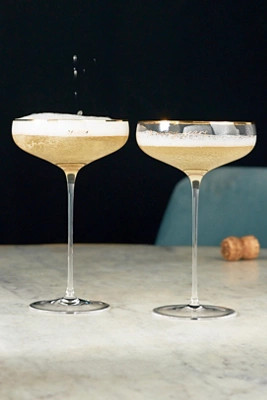 Cheers to Many Years Toasting Coupes, Set of 2 | Anthropologie (US)