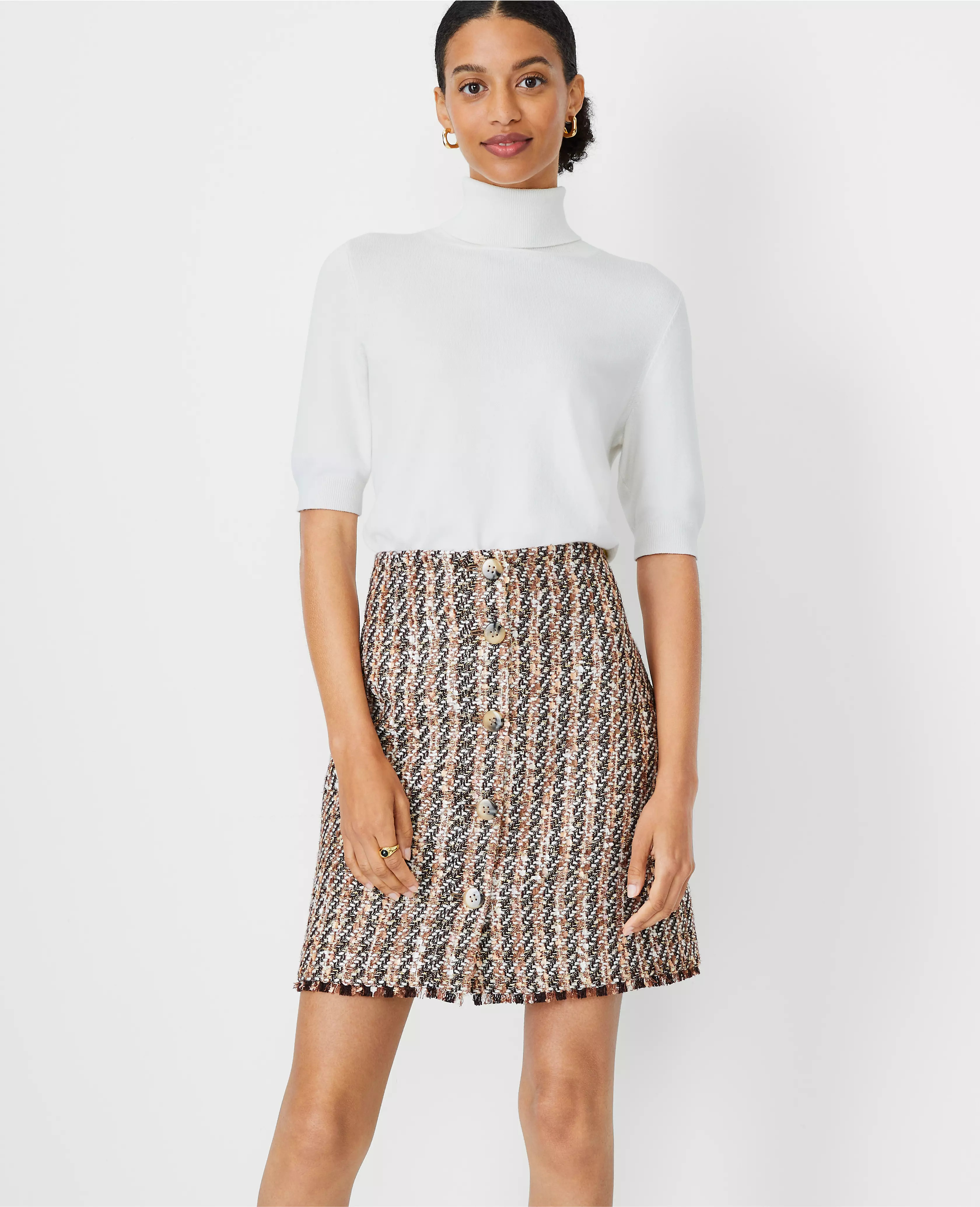 Turtleneck Elbow Sleeve Sweater Tee | Ann Taylor (US)