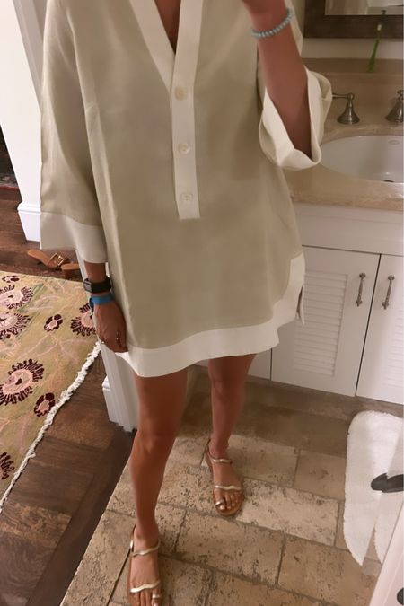Have had this linen dress for years.  Wore to a meeting this morning and then unbuttoned to wear with a bathing suit 

#LTKSeasonal #LTKtravel #LTKshoecrush