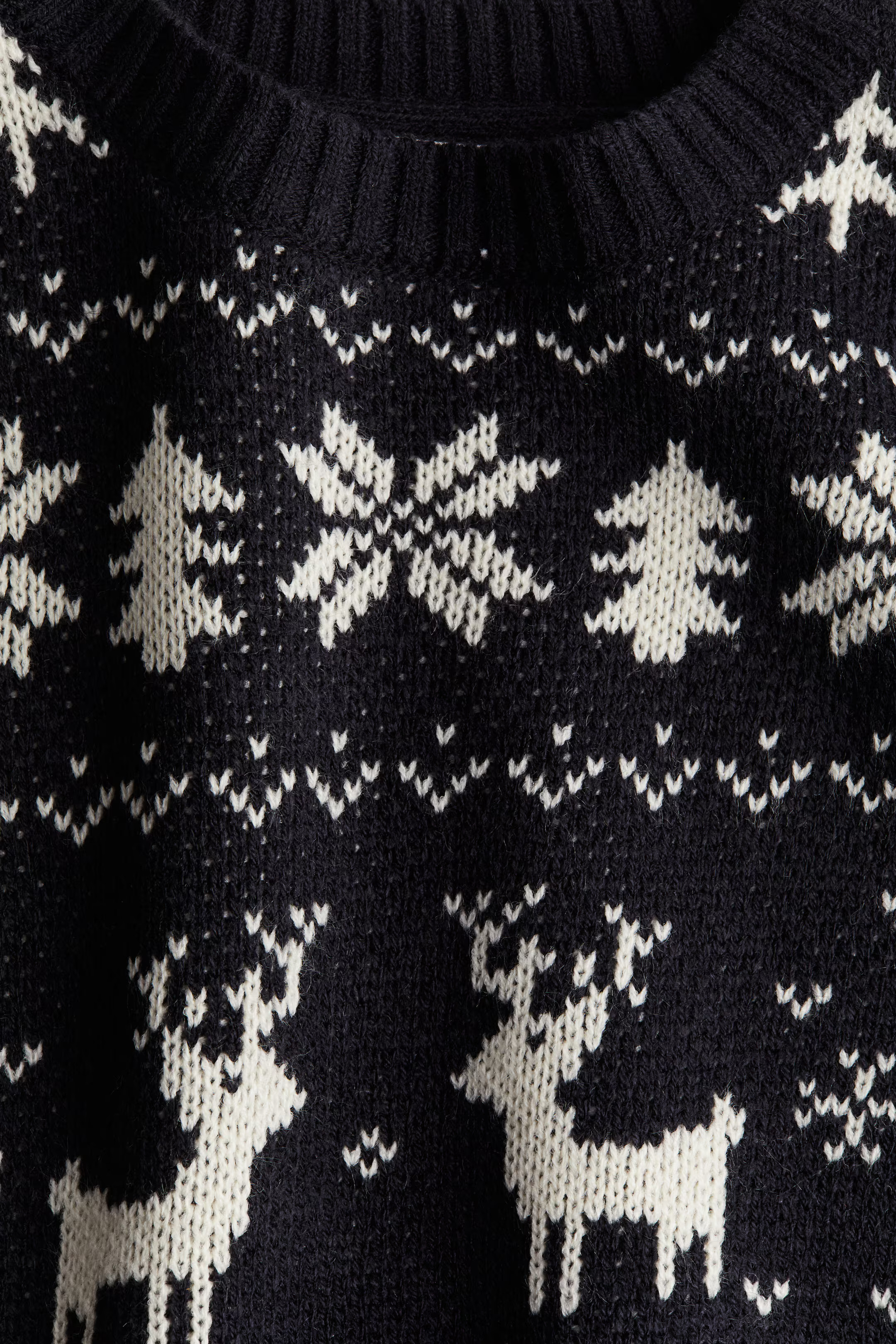 Jacquard-Knit Sweater - Navy blue/patterned - Kids | H&M US | H&M (US + CA)