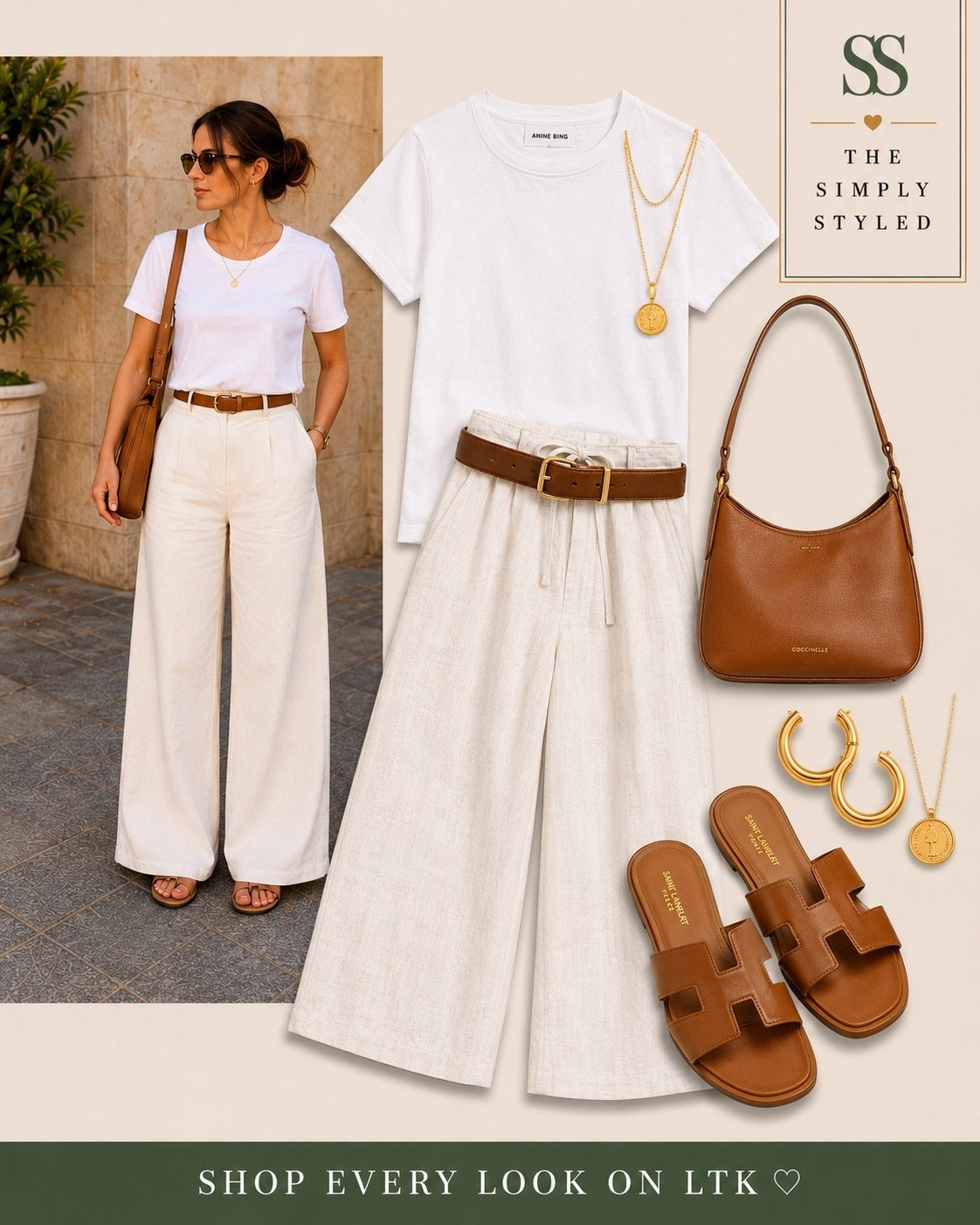 Classic white tee 🤍

This capsule wardrobe staple works with everything—from light wash wide-leg jeans and a chocolate blazer to linen shorts, tailored linen trousers, and a black skort. These are the outfit formulas I reach for over and over because they’re timeless, flattering, and easy to recreate.

Featuring:
✨ White crewneck t-shirt
✨ Light wash denim jeans
✨ Chocolate brown blazer
✨ White linen trousers
✨ Linen shorts
✨ Black skort
✨ Neutral sandals
✨ White sneakers
✨ Everyday handbags
✨ Gold jewelry essentials

Perfect for summer outfits, casual chic style, elevated basics, capsule wardrobe outfits, travel outfits, mom style, neutral fashion, and everyday fashion inspiration.

capsule wardrobe white tee outfit summer-style everyday outfits neutral-style elevated basics casual chic #fashionover30 #fashionover40 #ltkstyle outfit ideas minimal style classic style wardrobe essentials #summer capsule wardrobe

#LTKootd #LTKgrwm #LTKmomlife

#LTKootd #LTKgrwm #LTKdayinmylife