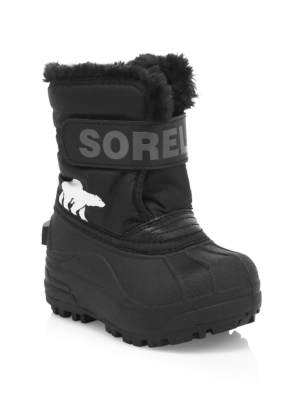 Sorel Baby's & Little Kid's Snow Commander Faux Fur-Lined Waterproof Boots - Black Charcoal - Size 1 | Saks Fifth Avenue