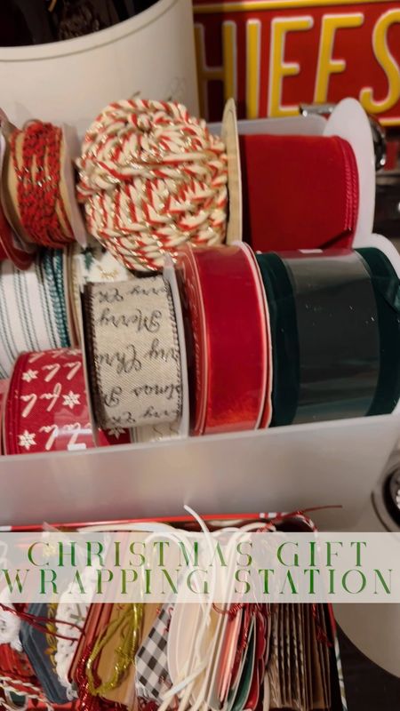 Gift wrapping hack : organize and set out everything you need ahead of time. I started this a few years ago, and pick up a few things each year to add to my stash. Linked a handful of similar items, but I’ve found most things at Homegoods early in the season or after when it’s on clearance. Now, I have tons of options and the setup I have saves so much time! 

#LTKSeasonal #LTKHoliday