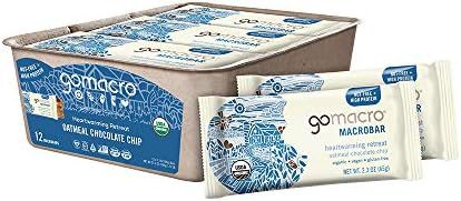 GoMacro MacroBar Organic Vegan Protein Bars - Oatmeal Chocolate Chip (2.3 Ounce Bars, 12 Count) | Amazon (US)