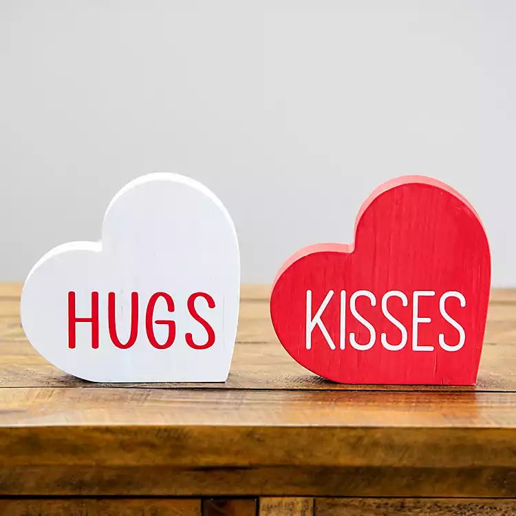 New!Hugs and Kisses Valentine Table Hearts, Set of 2 | Kirkland's Home