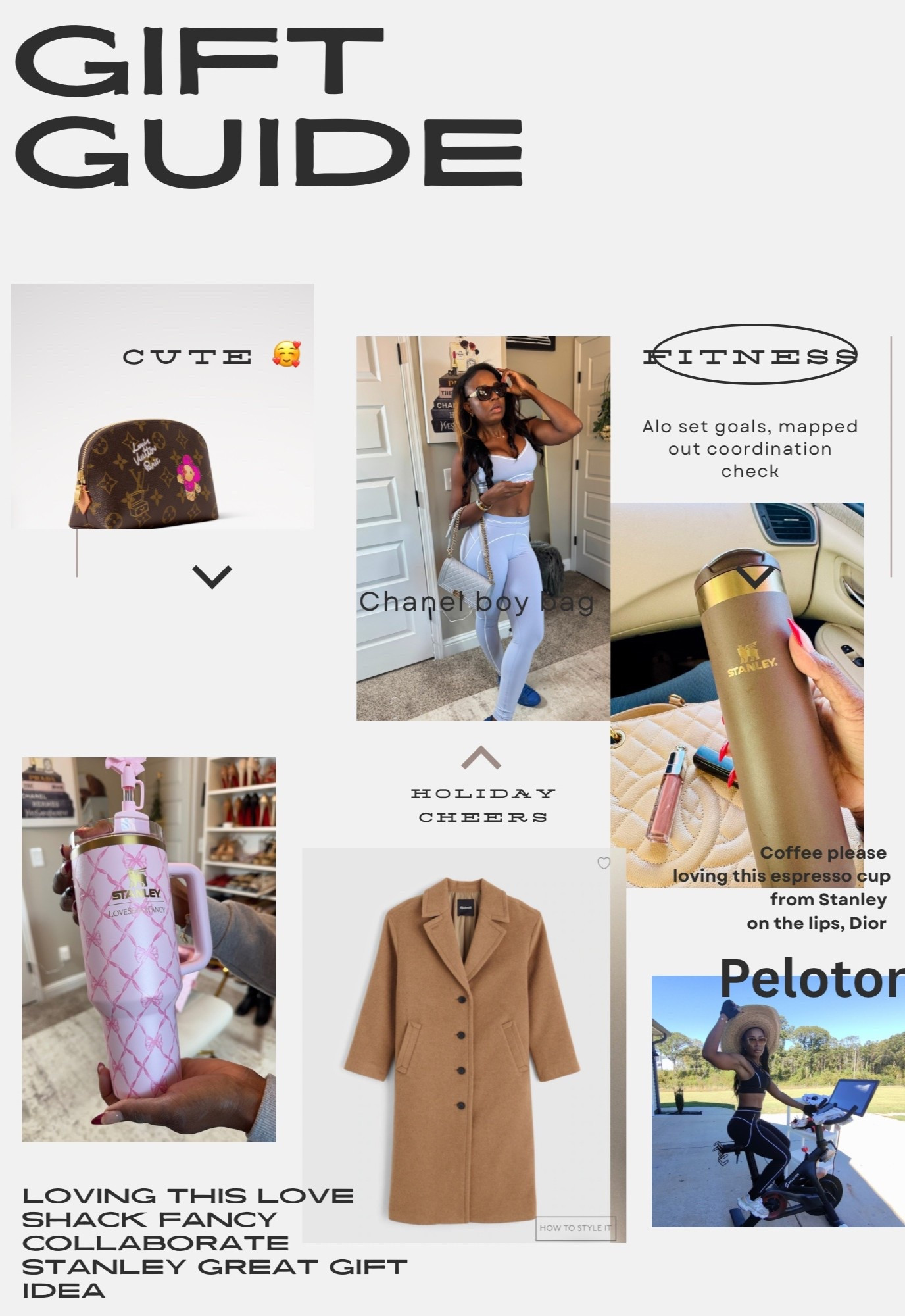 Gift guide for the fit girlies 🎁✨

Fitness first: Alo set on, goals mapped out, coordination checked ✅
Hydration covered: Stanley for iced coffee & another for all-day water sips ☕️💧
Outer layer: this classic Madewell coat is giving “put-together without trying.”
Accessories: Louis Vuitton & Chanel… because a little luxury never hurt a gym schedule.

What’s on your holiday wish list this year? Have you been naughty or nice… or just consistently showing up for your fit lifestyle? 👀
Low-key think a Peloton might need to slide under your tree this year too. 😉

Tap to shop my LTK gift guide & save for inspo when you’re building your own wishlist. 💌#LTKfit #LTKunder100 #LTKStyle #AloYoga #StanleyCup #StanleyTumbler #Madewell #Peloton #fitmomstyle #countrysideliving #giftideasforher #holidaywishlist #cozyseason #outfitinspo #shopmystyle#LTKCyberWeek 

#LTKGiftGuide #LTKHoliday #LTKGiftGuide #LTKHoliday

#LTKSeasonal