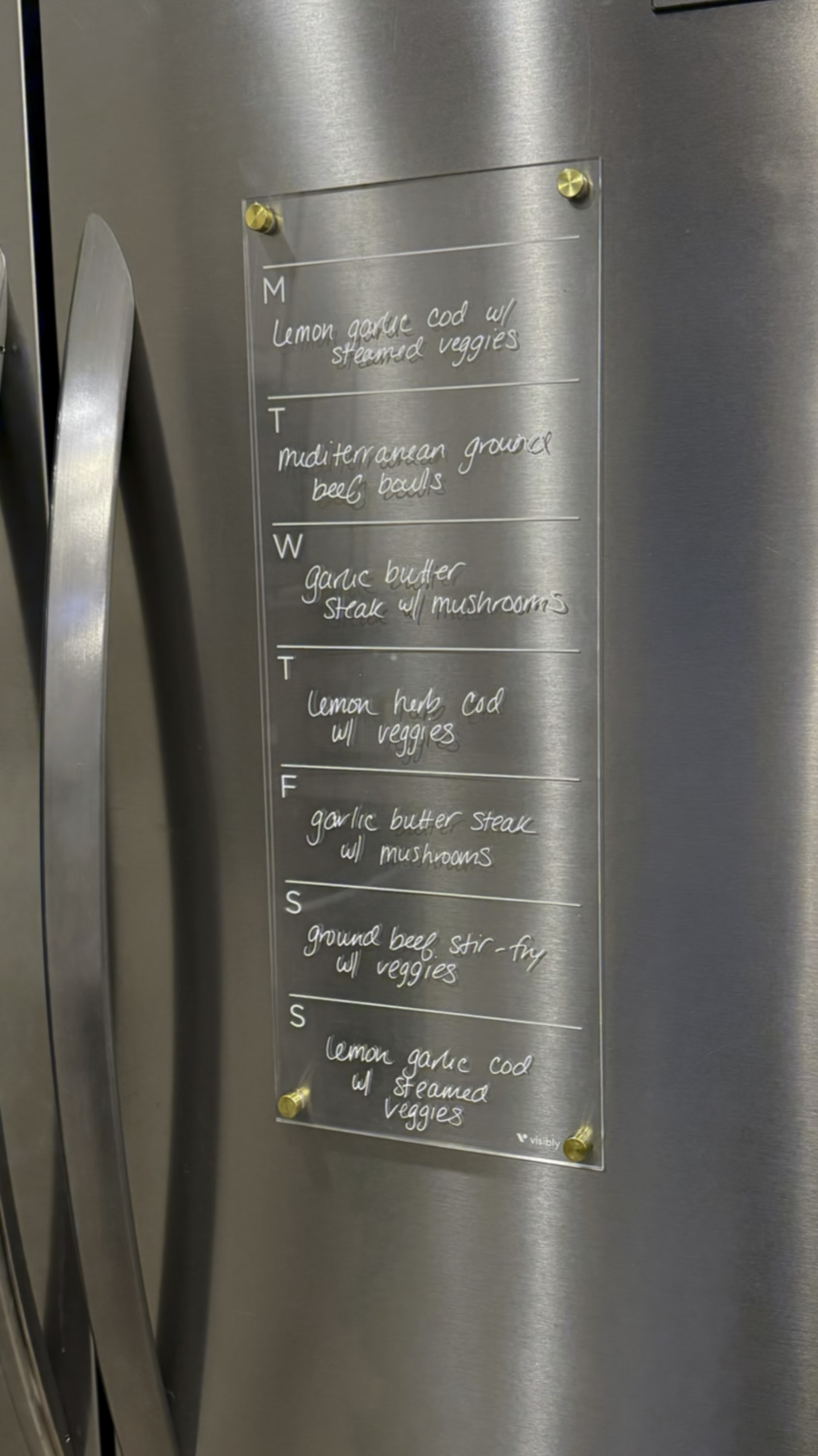 I never knew how much SEEING what we are eating all week allowed me to stick to our meal plan. This week I was able to mentally prep for dinners and thaw out what we needed to without an issue. The magnets were also SO strong and it came with 4 really nice wet erase markers 

#LTKFindsUnder50 #LTKHome #LTKFamily