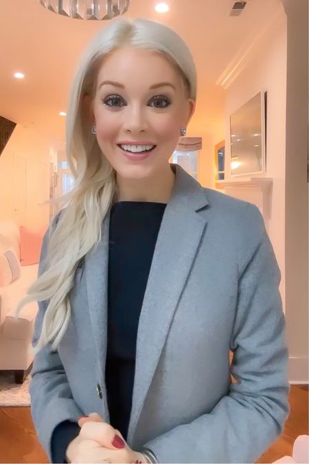 An easy, elegant look as seen on Instagram in a recent reel on my top tips for delivering a terrific toast! 🍾

I actually wore these same Loren Hope earrings over the weekend for a black tie wedding, and this J.Crew grey blazer has been a trusted staple for me for years. 🤍

#LTKstyletip